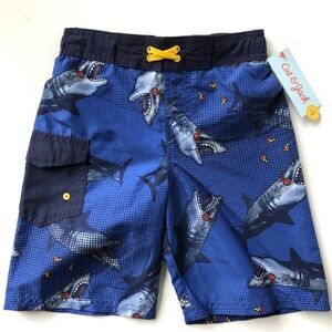 NWT Cat & Jack Shark w/ Headphones Swim Trunks